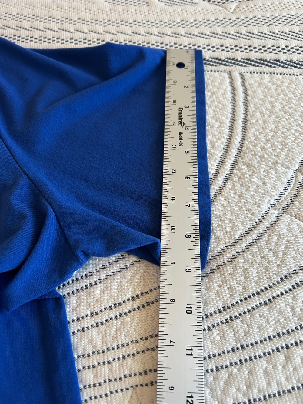 Catherines Royal Blue V-Neck Short Sleeve Top with Trim 3X - Picture 8 of 8